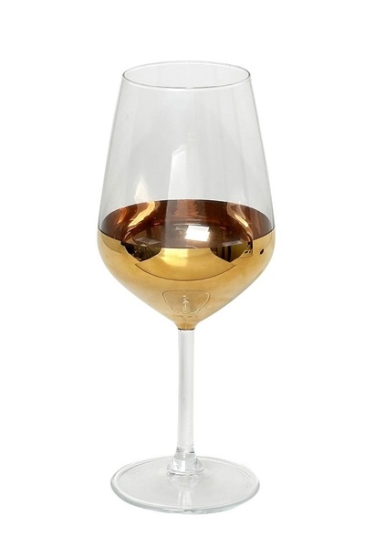 Ποτήρι κόκκινου κρασιού διάφανο - χρυσό 490cc